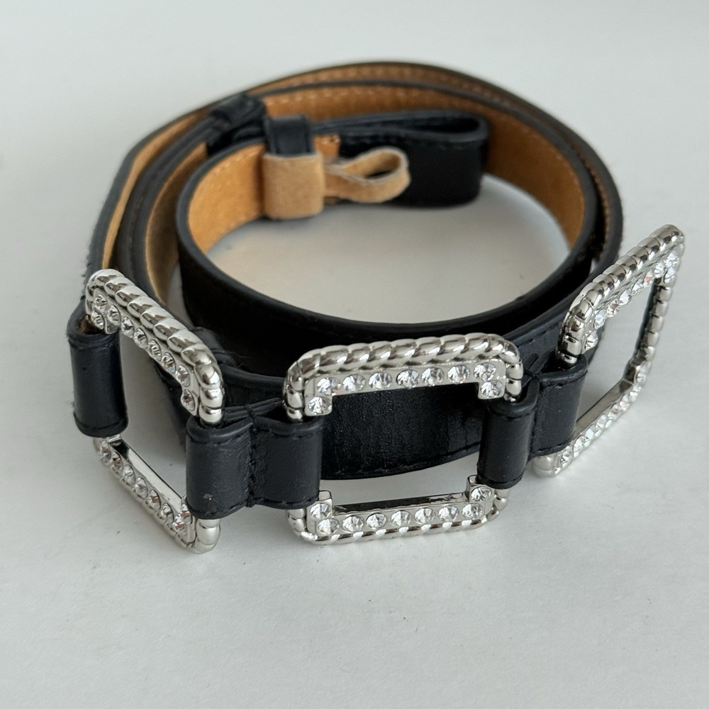 Lake Shore‎ Drive Black Belt With Rhinestone Buckles Size Medium